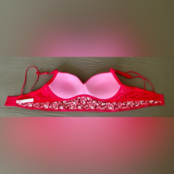 PINK Lace Wired Push Up Bralette - Picture 9 of 12